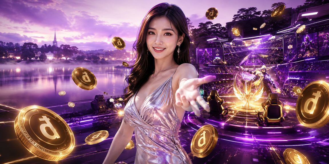 Màn hình cá cược esports rực rỡ neon tại Đà Lạt về đêm