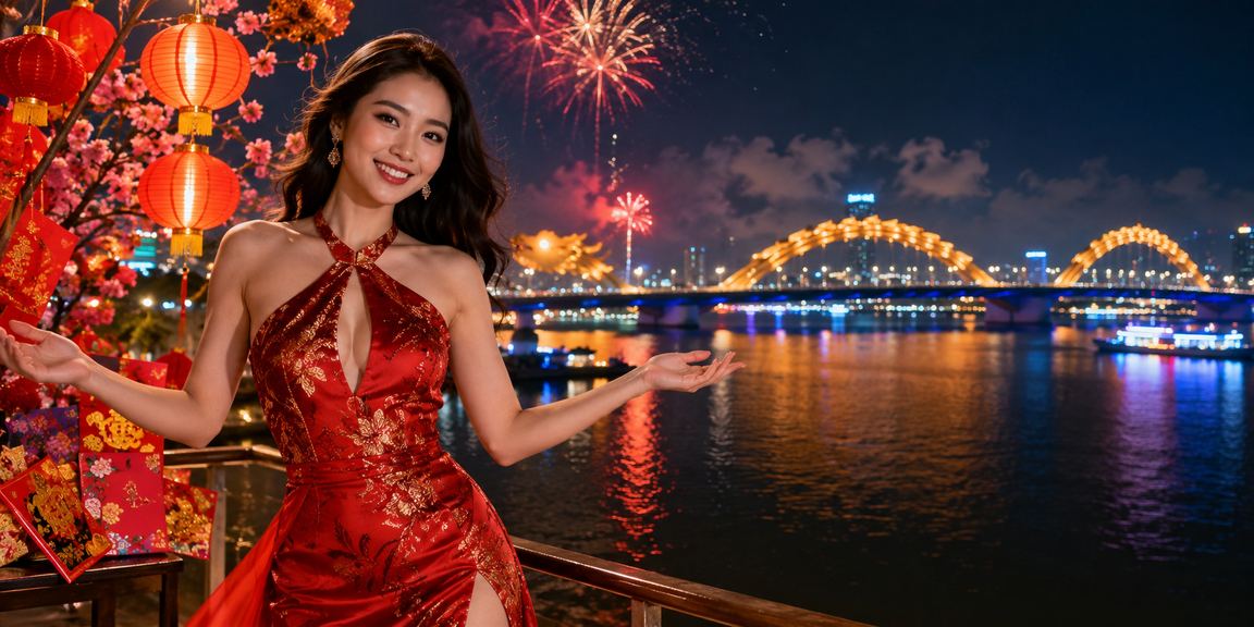 Phong bì đỏ thưởng VIP dưới ánh đèn lồng Đà Nẵng