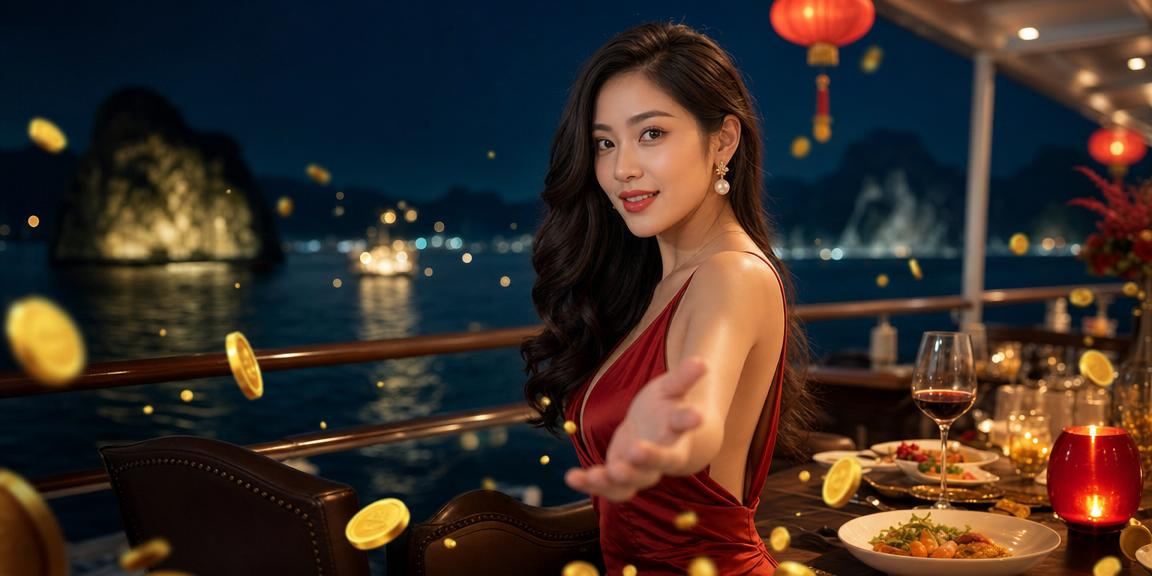 Bầu không khí lễ hội cá cược tại Hạ Long Bay với ánh đèn rực rỡ