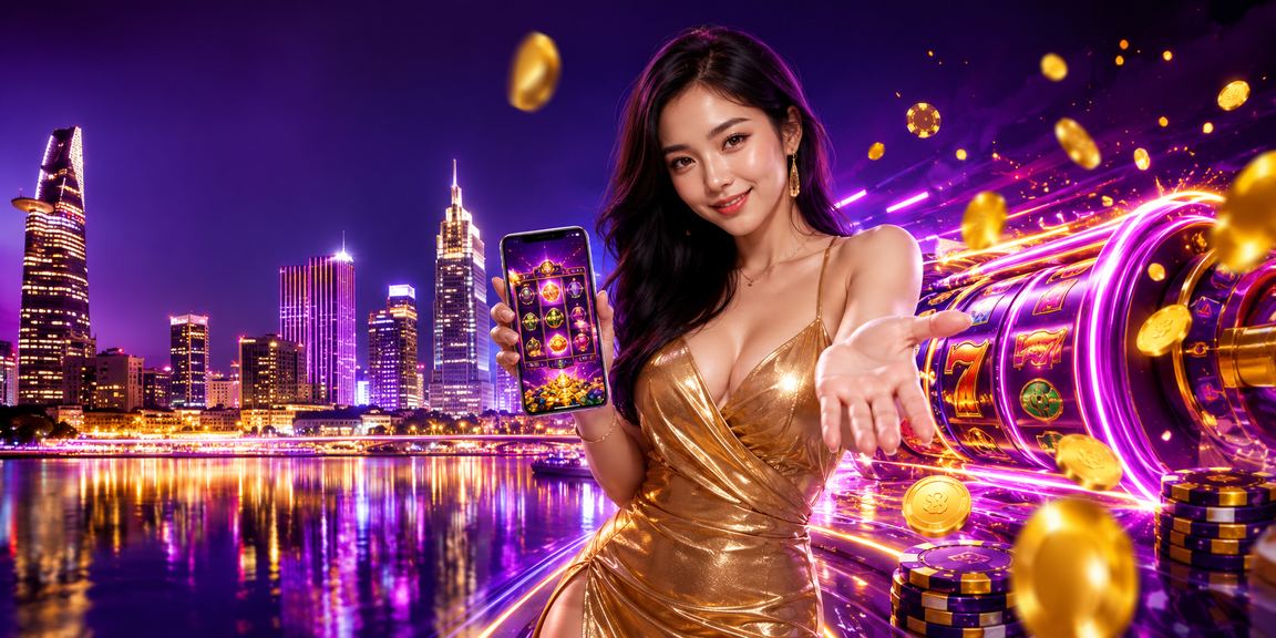 Không gian neon sôi động tại TP. Hồ Chí Minh với trải nghiệm slot game